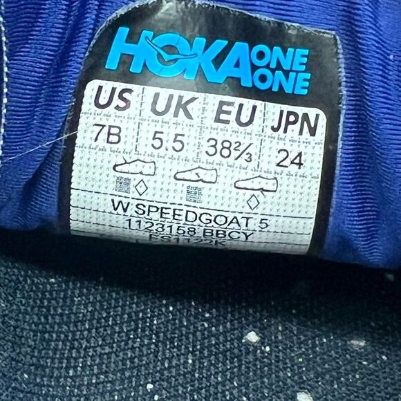 Hoka One One Speedgoat 5 Low Top Blue Purple Running Shoes Womens Size 7B - Picture 7 of 8